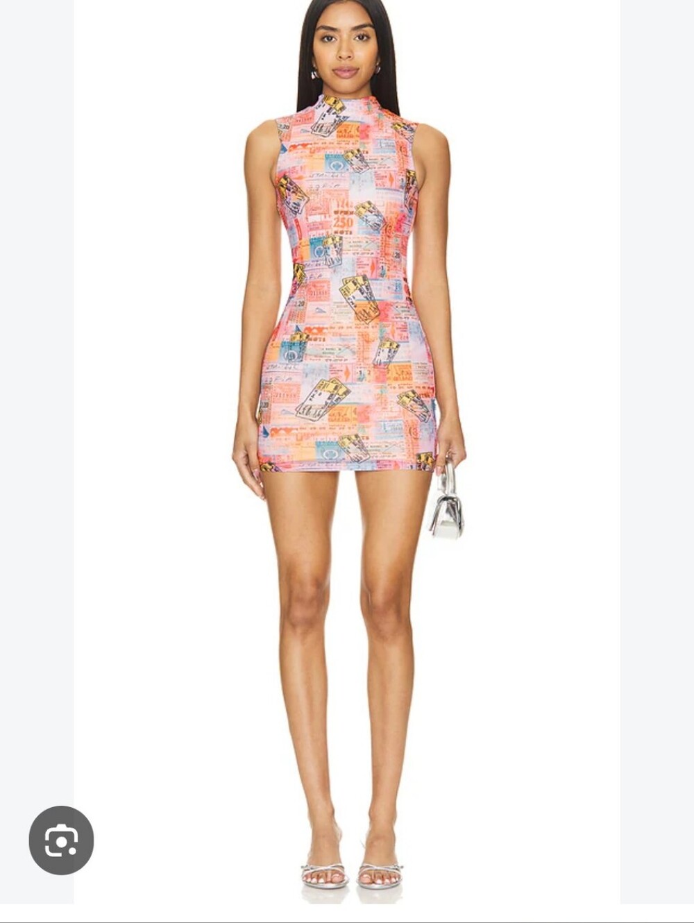 NWT Superdown Achelle Passport Stamp Mini Dress Medium